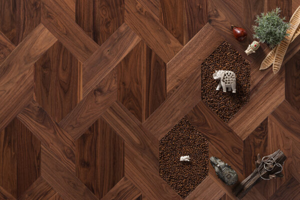 Мозаичный паркет Кофейное зерно Coswick American Walnut Масло (1350-3201-30) Традиш. (1,38 м2)