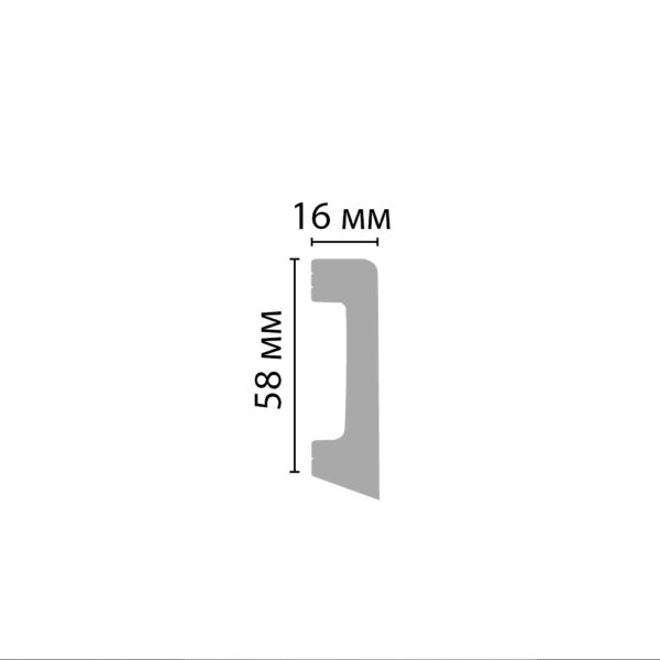 Плинтус Decomaster D234-966 ДМ 58*16*2400 мм